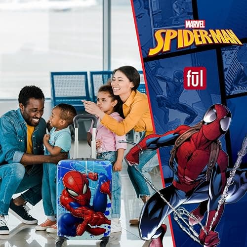 FUL Marvel Spider-Man 21 Inch Kids Carry On Luggage, Hardshell Rolling Suitcase with Spinner Wheels, Multi thumbnail 8