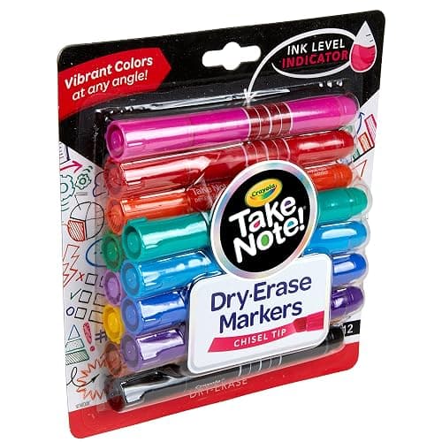 Crayola Take Note Dry Erase Markers for School (12ct) Teacher Supplies, Chisel Tip Whiteboard Markers, Essential Classroom Must Haves, Low Odor thumbnail 8