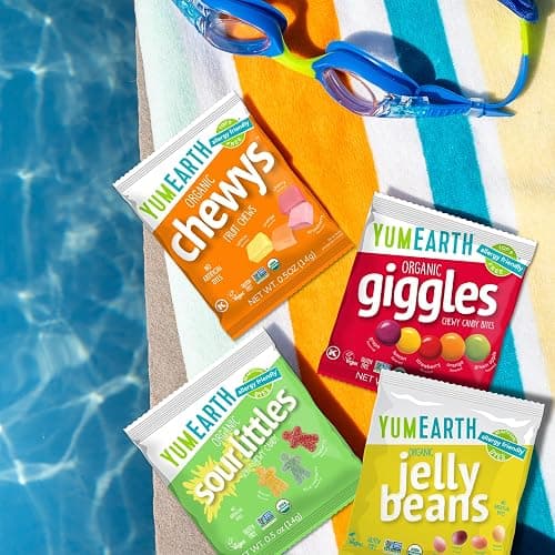 YumEarth Organic Variety Box - Jelly Beans, Giggles, Chewys, Sour Littles - Allergy Friendly (Top 9 Free), No Artificial Dyes, Non GMO, Gluten Free, Vegan -Individually Wrapped (Pack of 20) thumbnail 9