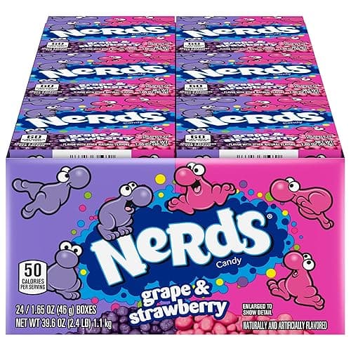 Nerds Candy, Grape & Strawberry, 1.65 Ounce Treat-Size Theater Candy Boxes (Pack Of 24) - Image 1
