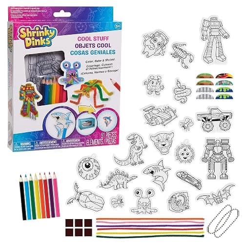 Shrinky Dinks Cool Stuff Activity Set, 51-piece set, Kids Art and Craft Activity Set, Kids Toys for Ages 5 Up by Just Play - Image 1