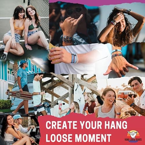 Hang Loose Bands - Coastal Bracelet for Men, Women & Teens - Comfy Tribal Print and Boho - Coastal Style Reversible Wristband thumbnail 9