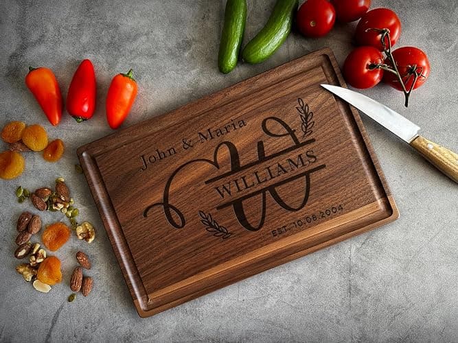 Personalized Cutting Boards – Personalized Cutting Boards Wood Engraved – Lovely Birthday, Anniversary, Bridal Shower, Wedding Present – Custom Christmas gift- House warming Gift - USA Handmade thumbnail 6