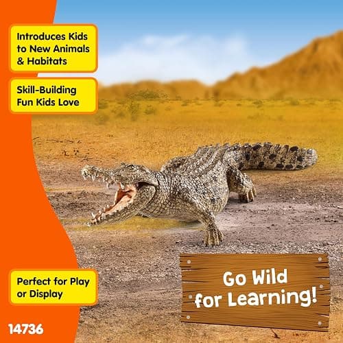 Schleich Wild Life - Crocodile Toy Figurine - Kids Ages 3+ | 14736 | Wild Animal Figurine, Realistic Animal Toys, Safari Toy for Boys and Girls, Screen-Free Imaginative Pretend Play, Montessori thumbnail 5