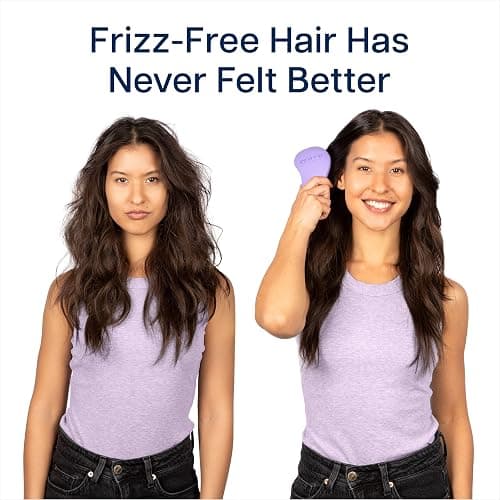 Crave Naturals Glide Thru Hair Brush - Detangler Brush for Curly, Straight, Wet or Dry Hair - Gentle Detangling Brushes for Adults, Kids, Toddlers - Hair Accessories for Women, 7.5x3" - Purple thumbnail 7