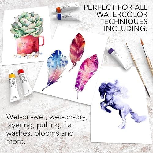 CHROMATEK Watercolor Paint Set - 48 Piece Kit for Adults, Beginners & Professional Artists - 48 x 12ml Liquid Water Color Tubes - Richly Pigmented Vibrant Colors - Art Supplies thumbnail 5