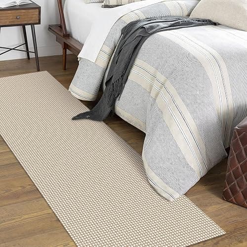 KOZYFLY Runners for Hallways 2x7 ft Washable Kitchen Runner Non Slip Rubber Backed Hall Runners Cotton Entryway Runner Rugs Floor Carpet for Indoor Backdoor Bedroom Kitchen, Ivory/Khaki thumbnail 8
