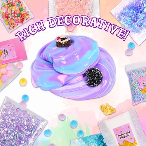 Unicorn Slime Making Kit for Girls - DIY Fluffy Slime Creation Kit with Super Birthday Party Favors thumbnail 6