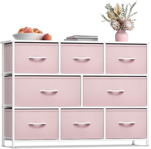 Sorbus Kids Dresser with 8 Drawers - Chest Organizer Unit with Steel Frame Wood Top & Handle, Fabric Bins for Clothes - Wide Furniture for Bedroom Hallway Kids Room Nursery & Closet - Image 1