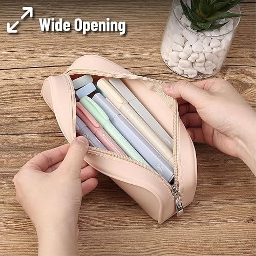Mr. Pen- Silicone Pencil Case, Aesthetic Pencil Bag for Women, Makeup Pouch | Multifunctional Pouch for Stationery, Cosmetics and Electrical Goods Storage thumbnail 2
