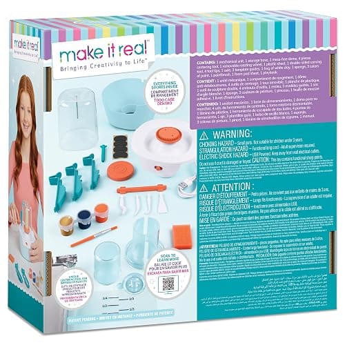 Make It Real Mini Pottery Studio - 26-Piece DIY Pottery Kit with Mess-Free Air Dry Clay - Create 10 Miniature Projects, Beginner to Master Levels - Innovative Centering Tool - Great for Kids Ages 8 thumbnail 3
