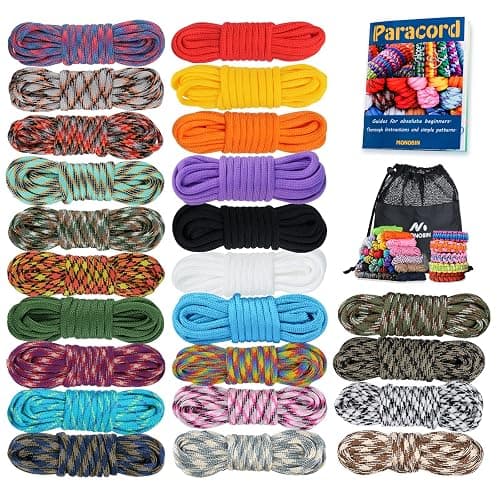 MONOBIN Paracord 550 Combo kit, 24 Colors 10ft Paracord Rope with Instruction, Multifunction Parachute Cord for Making Paracord Bracelets, Lanyard, Dog Collar, Idea for Gift… thumbnail 2