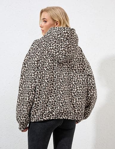 Ziesexy Womens Camo Hoodies Maple Leaf Print Oversized Hooded Pullover Shirt Fleece Long Sleeve Camo Sweatshirt With Pocket thumbnail 4