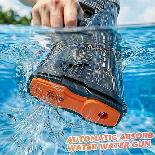 SHNAYLE 2 Pack Electric Water Gun for Adults Kids USB-C Charging Port, Automatic High Powered Squirt Gun,Powerful Shooting Long Range Auto Water Blaster, Outdoor Water Toy Pool Game (Blue+Red) thumbnail 3
