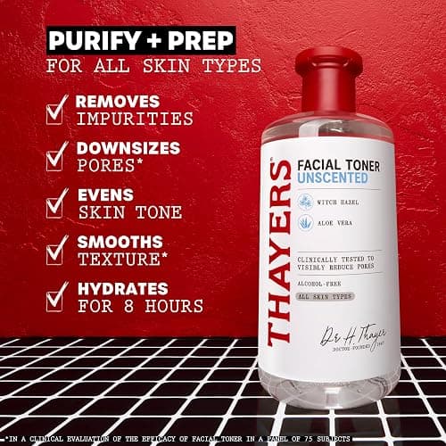 THAYERS Alcohol-Free, Hydrating, Unscented Witch Hazel Facial Toner with Aloe Vera Formula, Vegan, Dermatologist Tested and Recommended, 12 Oz (Packaging May Vary) thumbnail 3