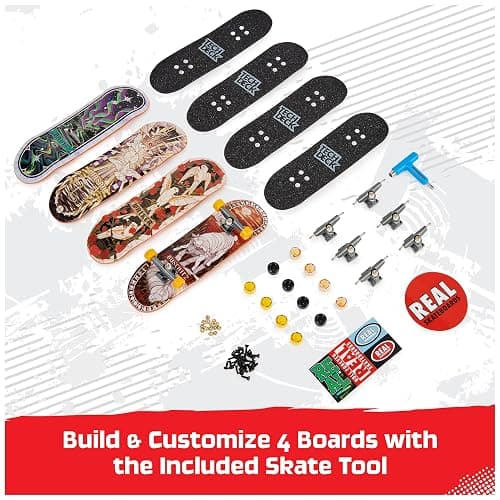 TECH DECK, Ultra DLX Fingerboard 4-Pack, Real Skateboards, Collectible and Customizable Mini Skateboards, Kids Toys for Ages 6 and up thumbnail 3