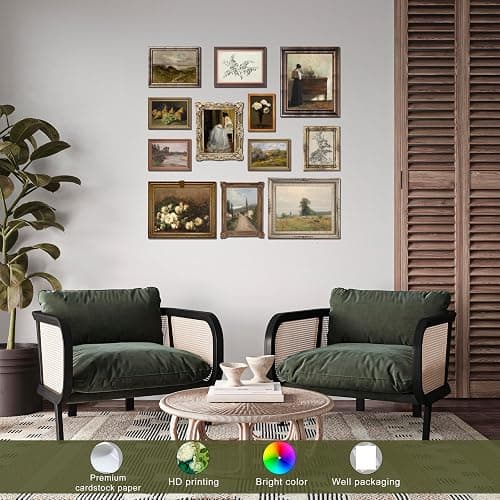 LANCHI95 12 Pcs Vintage Wall Art Decor, Vintage Art Prints, Vintage Posters for Room, Moody gallery wall art, Eclectic French Country Pictures Wall Decor for Bedroom (UNFRAMED) thumbnail 4
