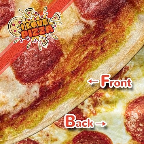 Pizza Blanket Adult Kdis Size Funny Realistic Food Personalized Throw Blanket Novelty Gift for Everyone 300 GSM Soft Flannel 60 inches Red thumbnail 8
