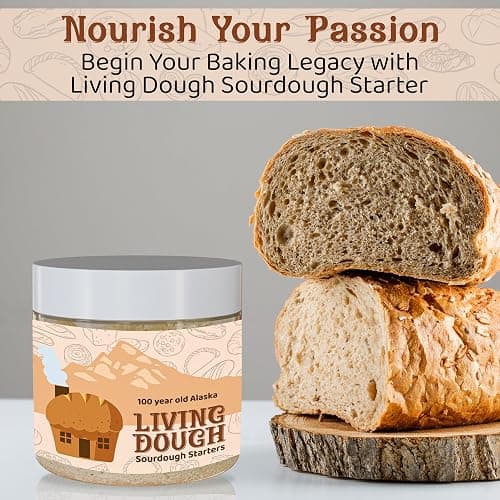 Living Dough - 55 Year Old Amish Friendship Sourdough Starter Culture - Sweet and Organic Sourdough Starter for Baking - For Artisan Bread, Pizza Dough, Waffles & More thumbnail 3
