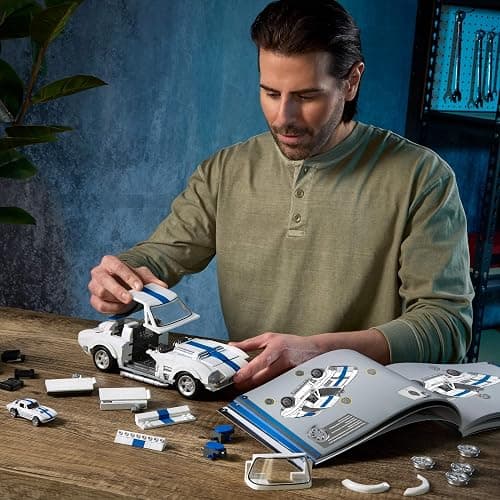 Mattel Brick Shop Hot Wheels Elite Series Building Set, Corvette Grand Sport with 918 Pieces, Realistic Details and Custom Decals, Adult Collectors and Kids Ages 10+ thumbnail 2