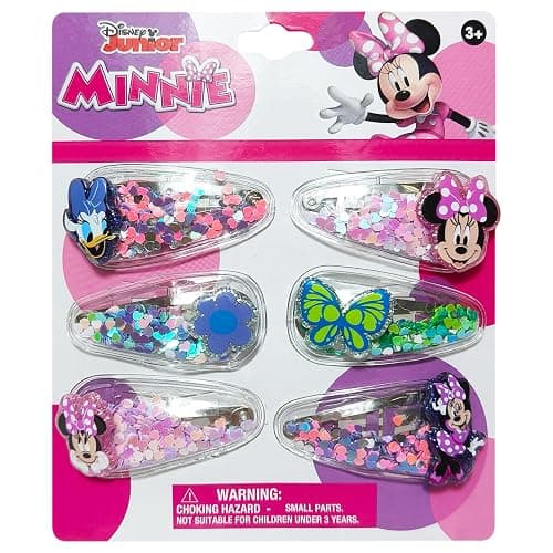 Bristol | LUV HER Disney Licensed Hair Accessories For Girls, 6pc Magical Confetti Cute Hair Clips with Favorite Disney Character Charms, Minnie and Daisy, Ages 3+ - Image 1