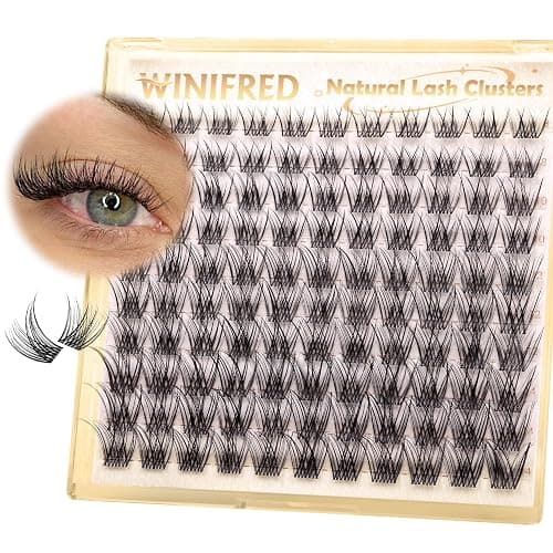 Natural Lash Clusters Clear Band Eyelash Clusters Wispy Lashes Clusters 8-14mm Cluster Eyelash Extensions C Curvature Individual Lashes DIY Lash Extension Natural Look by Winifred - Image 1