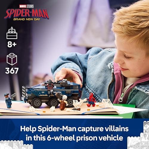 LEGO | Marvel Spider-Man Prison Transport Chase - Superhero Toy w/Armoured Car & 4 Minifigures incl. Tombstone & Tarantula - Gift for 8+ Year Old Boys & Movie Fans - 76349 thumbnail 3