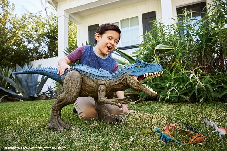 Mattel Jurassic World Super Colossal Allosaurus Action Figure, Extra Large Dinosaur Can Swallow 20 Mini Figures, 38-inch Long XL Action Play Toy thumbnail 2