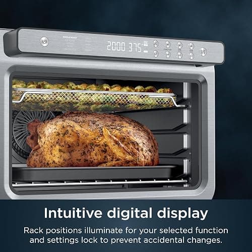 Ninja Air Fryer & Toaster Oven | Prestige Smart XL Countertop Oven | Bakes up to 20 Cookies, Fits up to a 12lb Turkey | Pizza, Toast, Bake, Air Fry & Reheat | 1800 Watts | Stainless Steel | DT501​ thumbnail 9