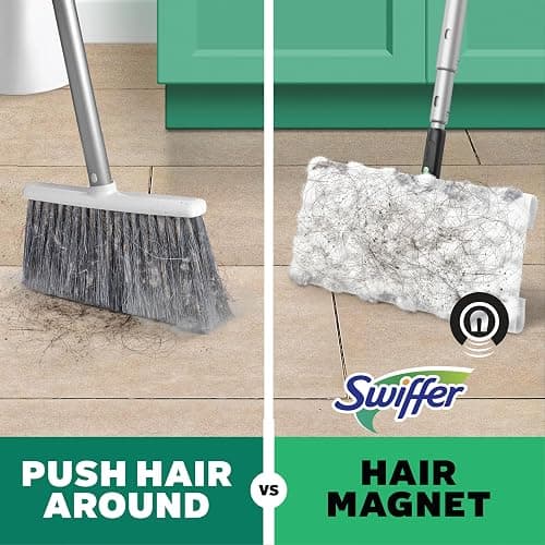 Swiffer Sweep & Mop Deluxe 2-in-1 Multi-Surface Kit for Floor Cleaning, Includes 1 Sweeper Device, 5 Dry Sweeping + 6 Wet Mopping Heavy Duty Cloths, Black thumbnail 11