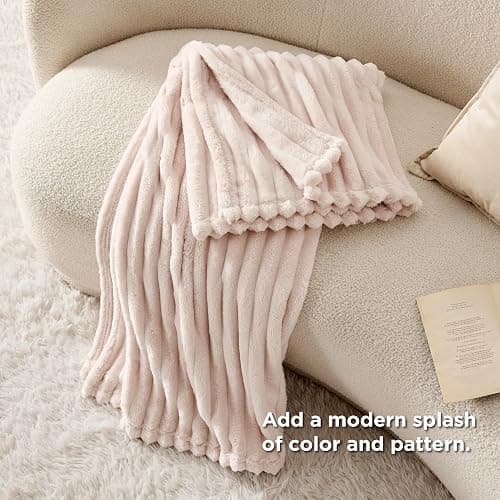 Bedsure GentleSoft Pink Throw Blanket for Couch - Cozy Soft Blankets for Women, Cute Small Fleece Throws for Girls, Pink Halloween Christmas Decor Gifts for Home Room, Crystal Pink, 50x60 Inches thumbnail 6