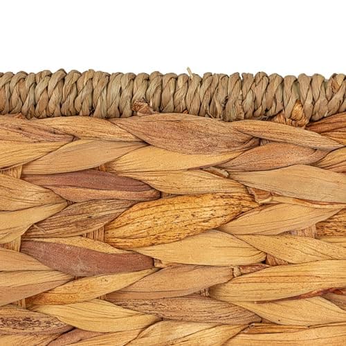 Household Essentials Rectangular Handwoven Water Hyacinth and Seagrass Basket with Handles, Natural thumbnail 6