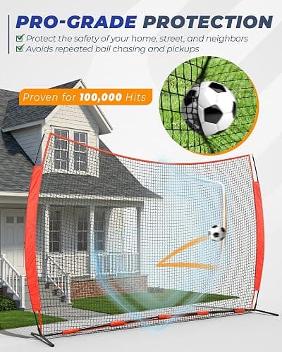 Sturdum 12x9/16x10/20x10ft Barricade Backstop Net, Ball Sports Barrier Netting, Protection Screen for Baseball Softball Lacrosse Soccer Hockey Training for Backyard with Carry Bag thumbnail 3