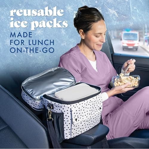 Cool Coolers by Fit & Fresh 4 Pack XL Slim Ice Packs, Quick Freeze Space Saving Reusable Ice Packs for Lunch Boxes or Coolers thumbnail 9