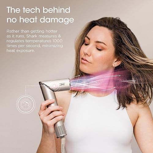 Shark HD430 FlexStyle Air Styling & Drying System, Powerful Hair Dryer Brush & Multi-Styler with Auto-Wrap Curlers, Paddle Brush, Oval Brush, Concentrator Attachment, Stone - FlexStyle-Straight & Wavy Hair thumbnail 4