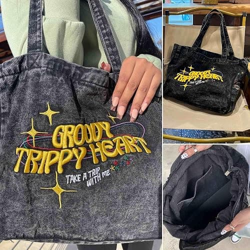 Lefe Liee denim Aesthetic Tote Bag for Women, Large Shoulder Hobo Bags big Capacity Shopping Work Bag black hippie crossbody bag y2k bag trendy with pockets thumbnail 2
