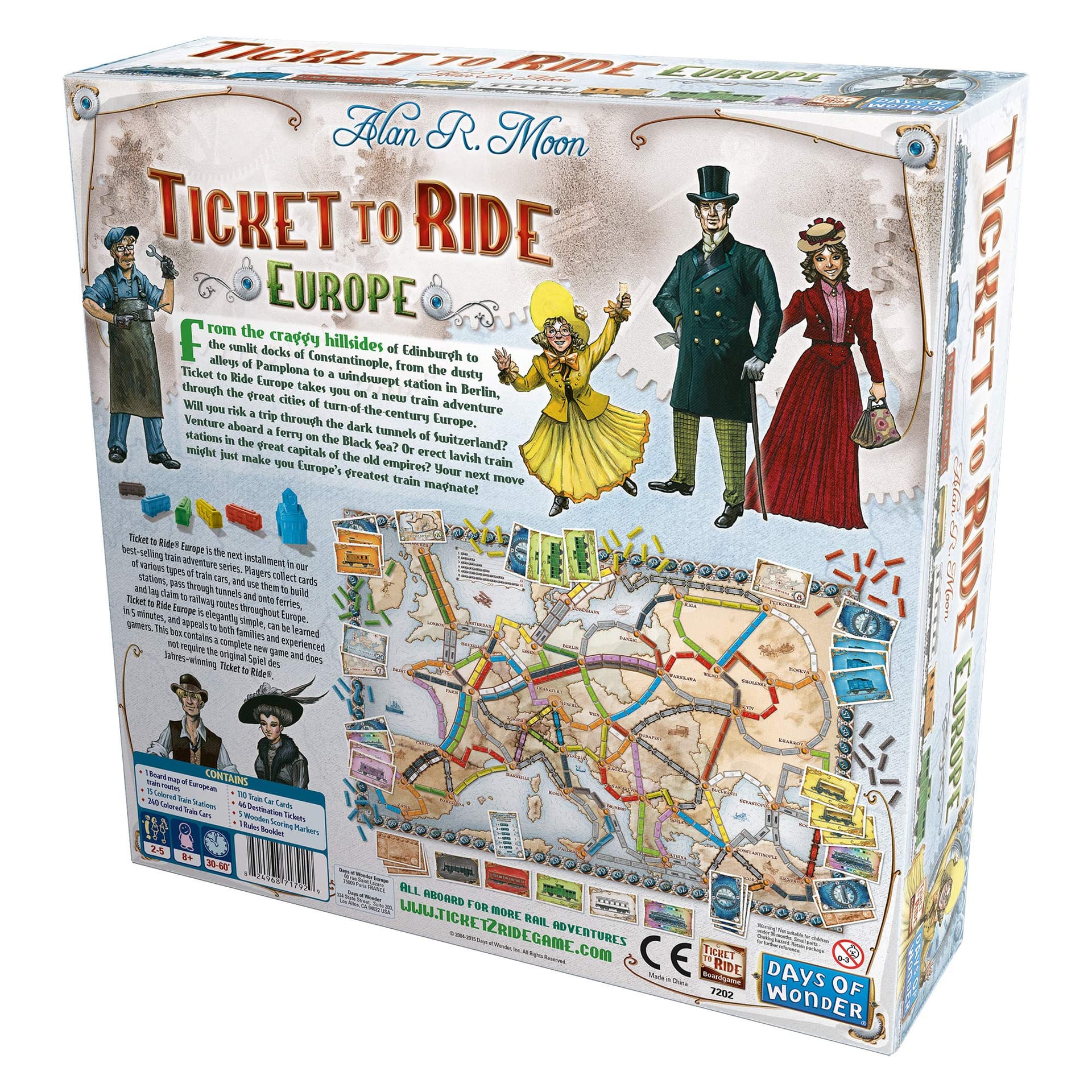 Days Of Wonder DO7202 Ticket to Ride Europe Board Game, Blue thumbnail 2