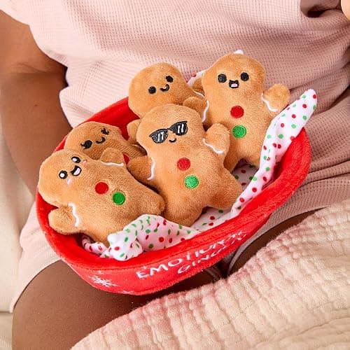 WHAT DO YOU MEME? Emotional Support Gingerbreads by Relatable, Cuddly Plush Toys and Stuffed Animals, Includes 5 Plushies with Basket, Cute Christmas Decor or Funny White Elephant Gift Idea thumbnail 2