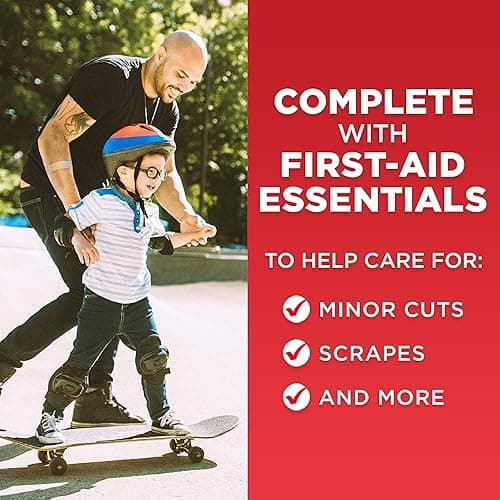 Johnson & Johnson All-Purpose Portable Compact First Aid Kit for Minor Cuts, Scrapes, Sprains & Burns, Ideal for Home, Car, Travel, Camping and Outdoor Emergencies, 160 Pieces - 160 Count thumbnail 4