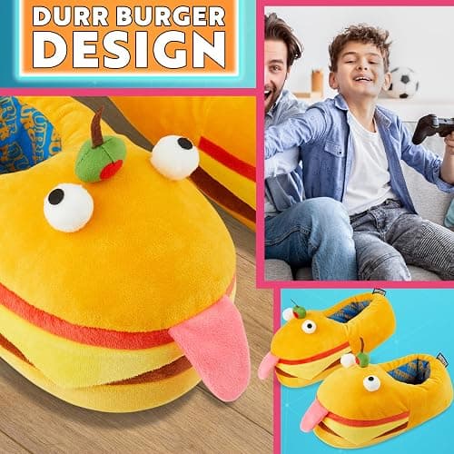Fortnite 3D Slippers for Boys, US Size 1-9, Fuzzy Non Slip House Shoes, Indoor Kids Slippers, Gamer Gifts for Boys thumbnail 3