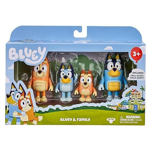 Bluey Family Figure 4-Pack – Includes Bluey, Bingo, Mum (Chilli) & Dad (Bandit), Poseable Collectible Toys for Kids, Durable Cake Toppers, for Toddlers & Fans, Ages 3+ - Family thumbnail 4