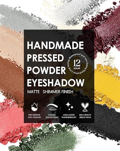 HOOMUSS Dark Blue Eyeshadow Matte Handmade Pressed Eyeshadow Palette With No Creasing High Pigmented Long Lasting Blue Eye Shadow (DarkBlue) thumbnail 4
