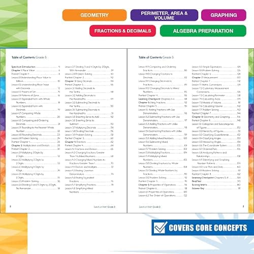 Spectrum 5th Grade Math Workbooks, Mathematics Activity Book for Kids Ages 10-11, Geometry, Fractions, Decimals, Algebra Prep, and More, Classroom and Homeschool Curriculum thumbnail 2