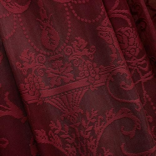 TUDECO Burgundy Sheer Curtains 84 Inches Long for Living Room - Luxury Modern Maroon Lace Curtains for Bedroom, Aesthetic Tulle Rod Pocket Light Filtering Farmhouse Red Drapes, 59 x 84 Inch, Dark Wine thumbnail 8