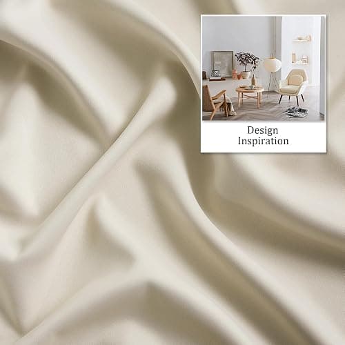 DUALIFE 90 Inch Curtains Cream Beige, Vertical Window Drapes for Bedroom, 60 Inch Wide Room Darkening Curtains for Living Room,Grommet Top 60x90 Inches Long, 2 Panels thumbnail 5