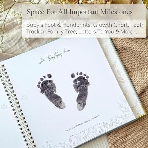 Baby Book Keepsake Boy or Girl Timeless Baby Memory Book First 5 Years for Baby Shower Gender Neutral Baby Scrapbook New Mom Gift Baby Journal from Birth to Age 5 Milestone Book Sage Green thumbnail 3