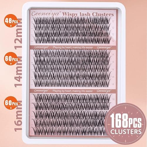 Medium Lash Clusters Short Wispy C Curl Eyelash Clusters 12-16MM Individual Eyelashes Natural Cluster Eyelash Extensions Natural Looking Cluster Lashes by Geeneiya (C Curl,12-14-16) thumbnail 5