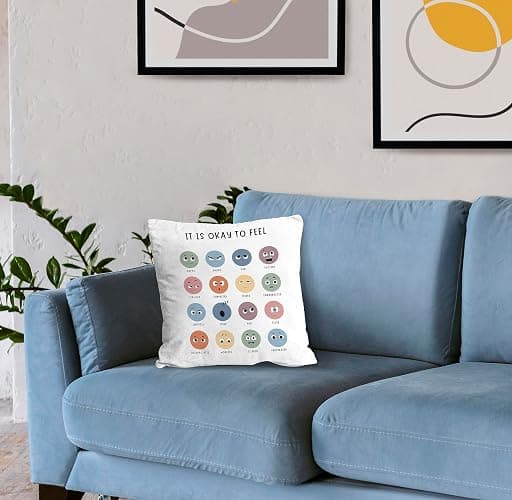 Nogrit Counseling Office Must Haves Pillow Cover, Calming Corner, Mental Health Pillowcase Decor for Home Kids,Mental Health Counselor Gifts, Calming Corner Pillow Covers 24x24 White thumbnail 4