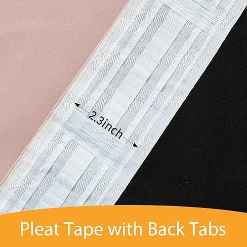 RYB HOME 100% Blackout Pink Curtains for Girls Bedroom, 2 Panels Blackout Thermal Insulated Noise Reducing Window Drapes for Kids Baby Room Living Room, 52 inches Wide by 84 inches Long thumbnail 3