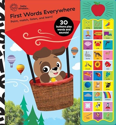 Baby Einstein - First Words Everywhere! Point, Match, Listen, and Learn! 30-Button Animal Sound Book - PI Kids - Hardcover - Image 1